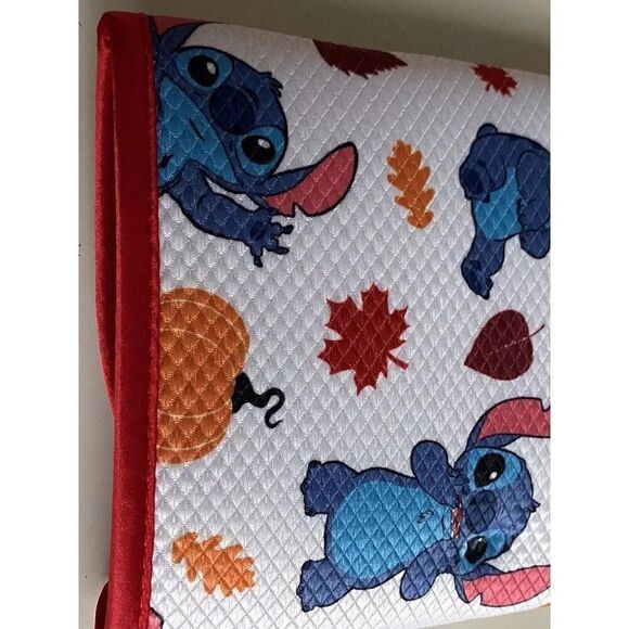 Disney Stitch Dish Drying Mat 18" x 16" Autumn Fall Leaves Pumpkin Thanksgiving - Picture 9 of 11